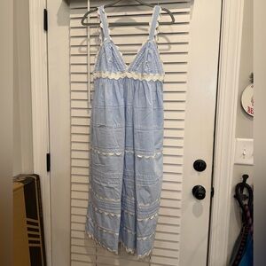 Women’s Blue & Rick Rack Maxi Dress